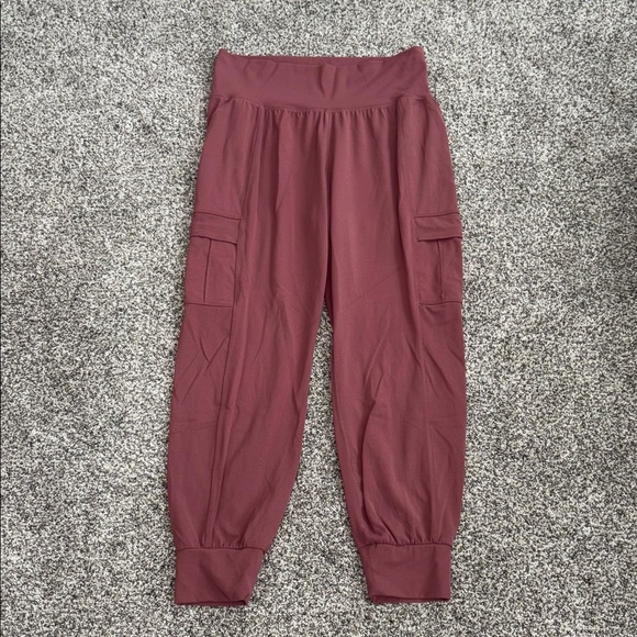 Athleta Womens Pants Pink Salutation Cargo Jogger Tawny Rose Pull On Comfy - Picture 3 of 7